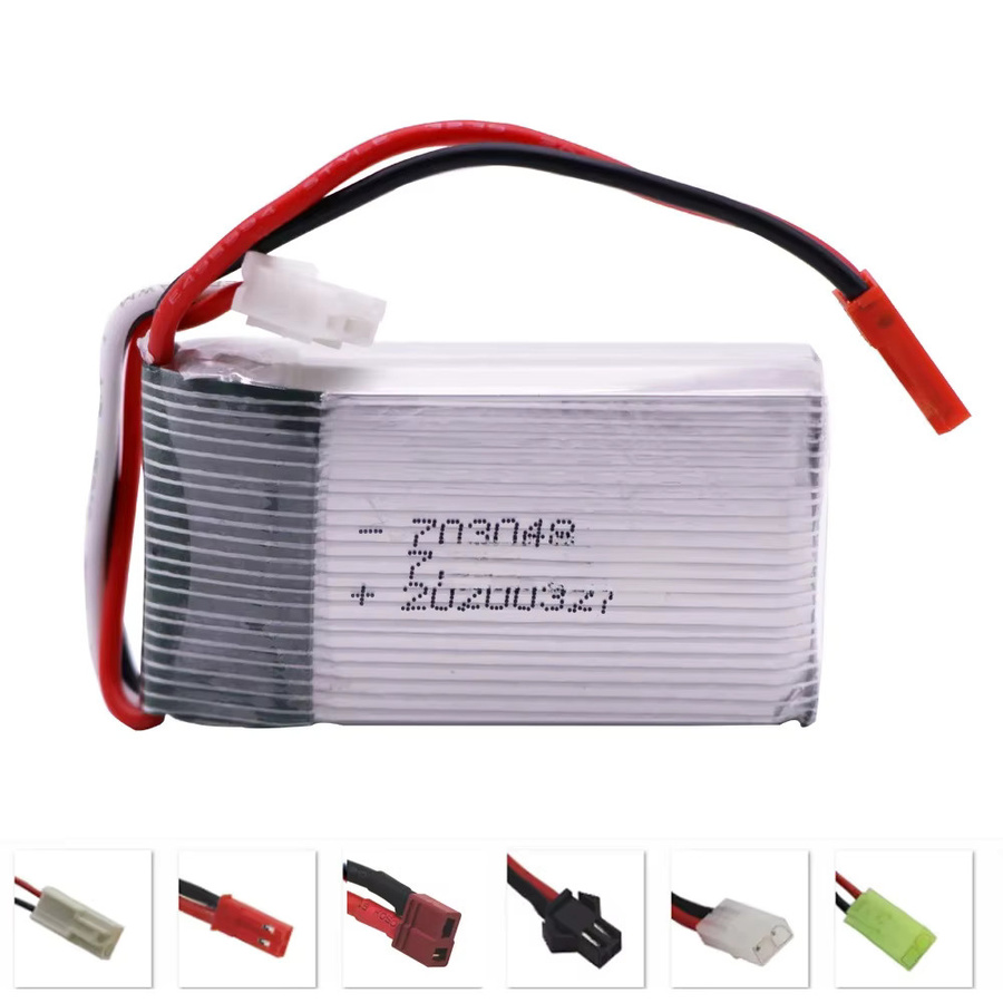 MJXRC Lipo Batterie 7,4 V 1200 mAh 25C für MJXRC X600 RC Drone Ersatzteile 2S Li-Ion Akku mit JST/SM/EL-2P/Tamiya Stecker in Weiß - Bild 1