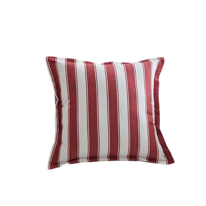 Inyahome Kissenbezug aus Baumwolle mit Quasten in Rot gestreift, B/T/H: 45 x 45 cm - Bild 5