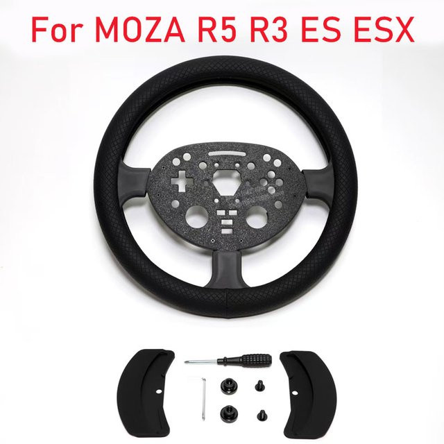 MOZA 14 Zoll Rennsimulation Lenkrad Ersatzscheibe für R5 R3 ES ESX in Schwarz - Bild 1