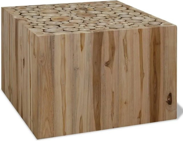vidaXL Couchtisch aus Teakholz in Braun, B/T/H: 50 x 50 x 35 cm - Bild 1
