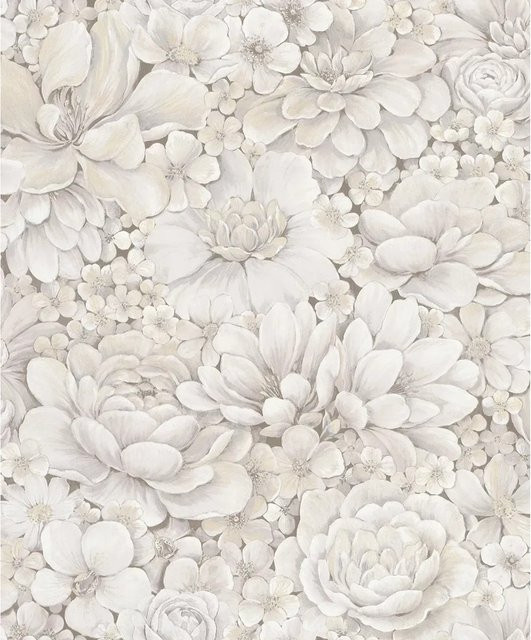 Marburg Vliestapete Botanica 2 53 Floral in Grau-Beige mit FSC-Zertifizierung - Bild 1