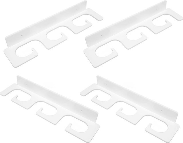 KaiSai Angelrutenhalter Set aus Acryl für 6 Ruten, Wandmontage, Weiß, 4 Stück - Bild 1