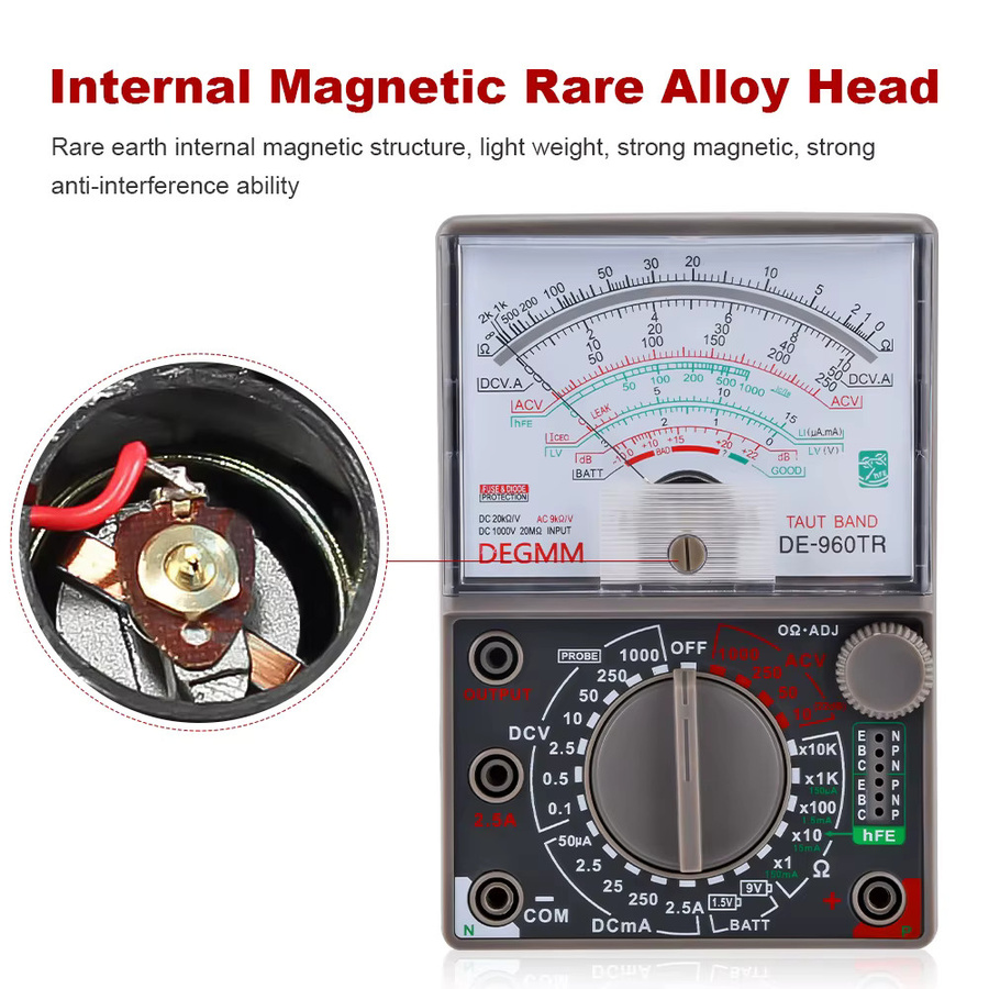 Aideepen DE-960TR Mechanisches Zeiger-Multimeter für Wechselspannung, Strom und Widerstand bei Reparaturarbeiten im Haushalt - Bild 4
