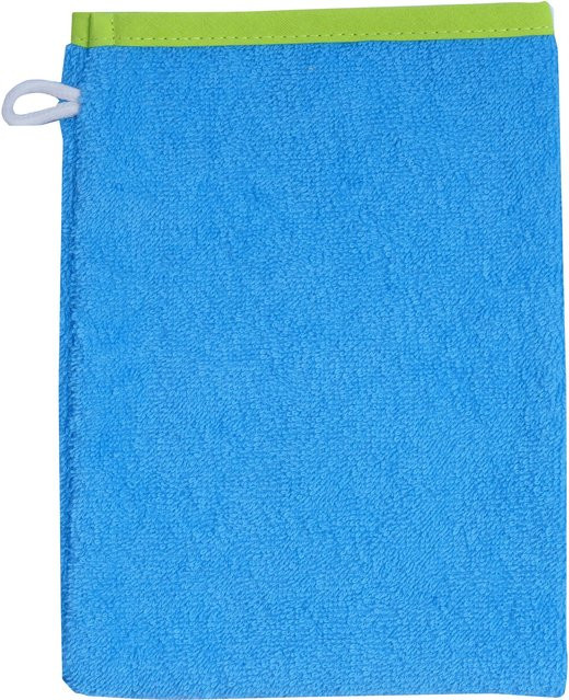 Wörner Waschlappen, blau, Baumwolle, 15x21 cm - Bild 1