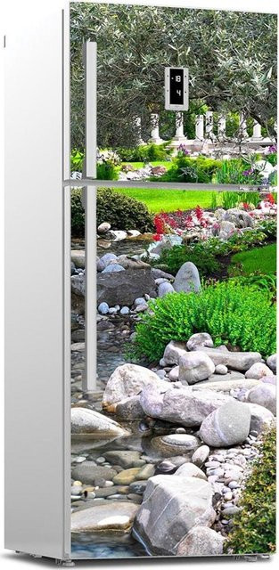 23tyle Kühlschrankaufkleber mit Landschaftsmotiv, selbstklebender Vinyl-Wrap für Küchenmöbel und Gefrierschränke, Mehrfarbig, B: 60 cm, H: 150 cm - Bild 1