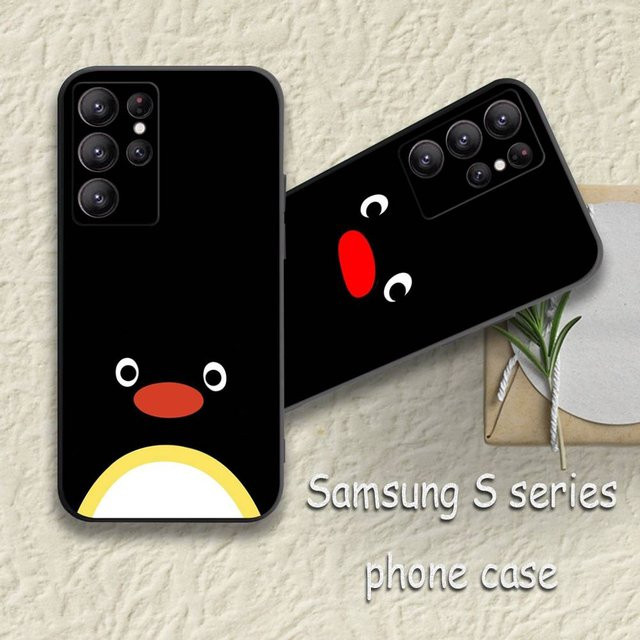 Samsung Galaxy Handyhülle P-Pingu Cartoon Soft Cover aus TPU in Schwarz für S25 S23 S22 S21 S20 S10 Ultra Plus FE - Bild 1