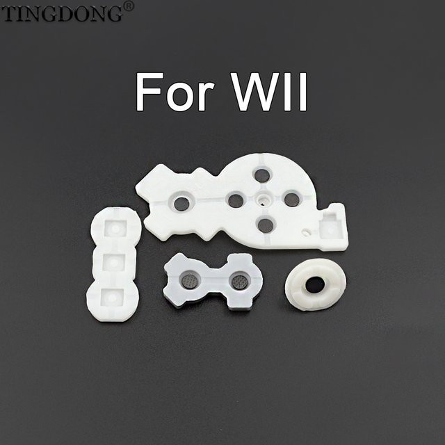 TingDong Ersatzkit für Wii Right Controller mit leitfähigen Gummi-Silikon-Tastenpads in Weiß - Bild 1