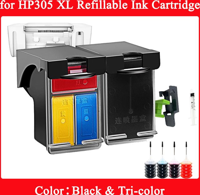 Nachfüllbare Tintenpatronen HP305XL kompatibel mit HP DeskJet Plus Serie 4100 4110 4120 4121 4122 4130 - Bild 1