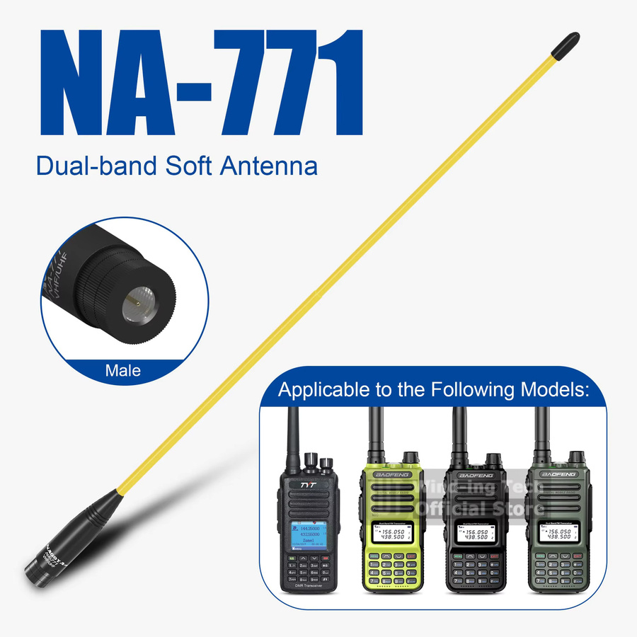 Nagoya NA 771 Peitschenantenne mit SMA-Stecker für VHF UHF 144/430 MHz in Orange, kompatibel mit TYT Baofeng Retevis PUXING Funkgeräten - Bild 3