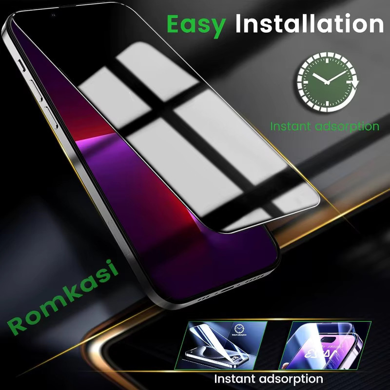 3er-Set basix Sichtschutz-Displayschutzfolie aus gehärtetem Glas für iPhone 17 Pro, 16, 15, 14, 13, 12 Pro Max, Anti-Spy und kratzfest, transparent - Bild 3