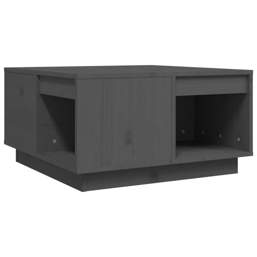 vidaXL Couchtisch aus massivem Kiefernholz in Grau, B/T/H: 60 x 61 x 32,5 cm - Bild 2