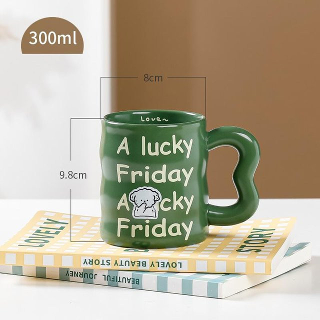 Kreative Keramiktasse von Yiran Furniture in Grün mit 350,5 ml Fassungsvermögen - Bild 1