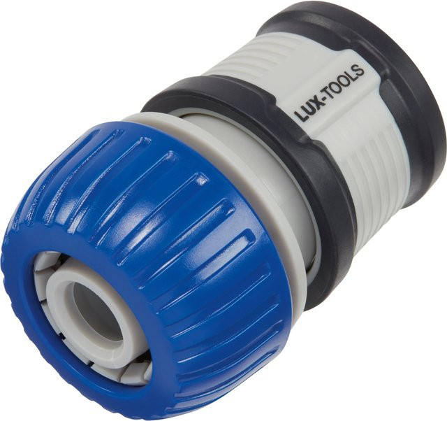 LUX-TOOLS Schlauchverbinder Comfort aus Kunststoff in Blau, Durchmesser: 19 mm (3/4 Zoll) - Bild 1