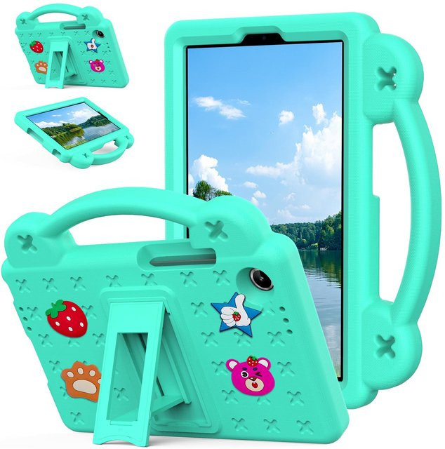 Stoßfeste Cartoon Tischhülle für Tab One 8.7 Zoll K9 TB305FU TB305XU mit Anti-Rutsch-Ständer in Türkis - Bild 1