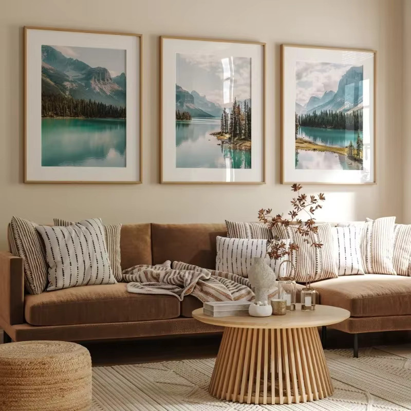 Potdemiel Wandkunst Poster Kanada Bergsee Landschaft Natur Fotografie Leinwandmalerei Mehrfarbig - Bild 2