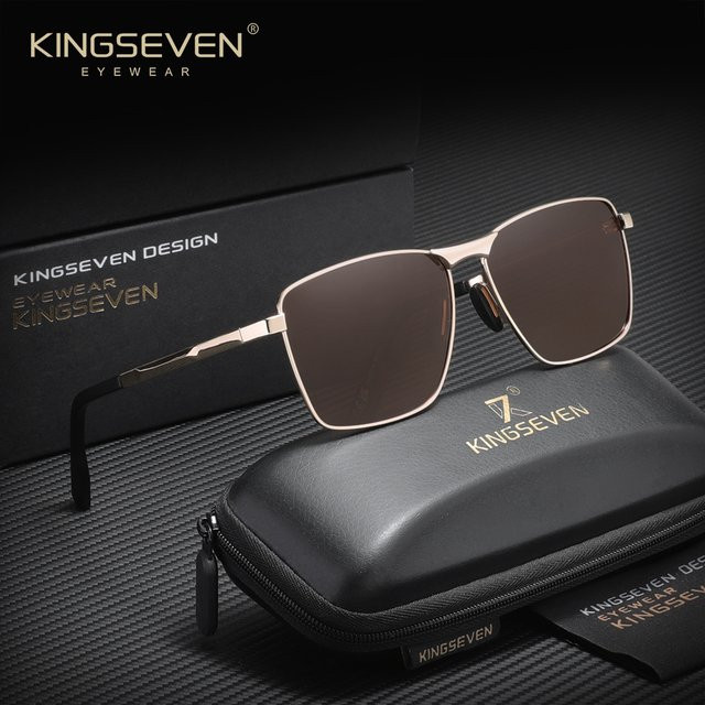 KINGSEVEN Sonnenbrille, polarisiert, Vollrand, Metall, Unisex - Bild 1