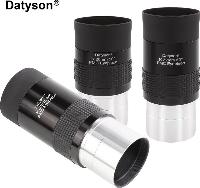 Datyson Teleskopokular Weitwinkel Set in Schwarz, mehrfach beschichtet, 26 mm, 32 mm und 40 mm, professionelles Zubehör für astronomische Teleskope - Bild 1