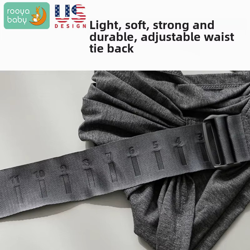 Ergonomische Babytrage in Grau mit verstellbarer X-Form und atmungsaktivem Design für die Reise - Bild 3