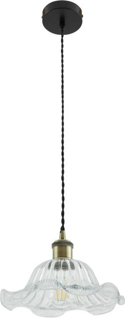 Lindby Pendelleuchte Ludowika Retro Vintage Antik, 1-flammig, Glas transparent, E27 - Bild 1
