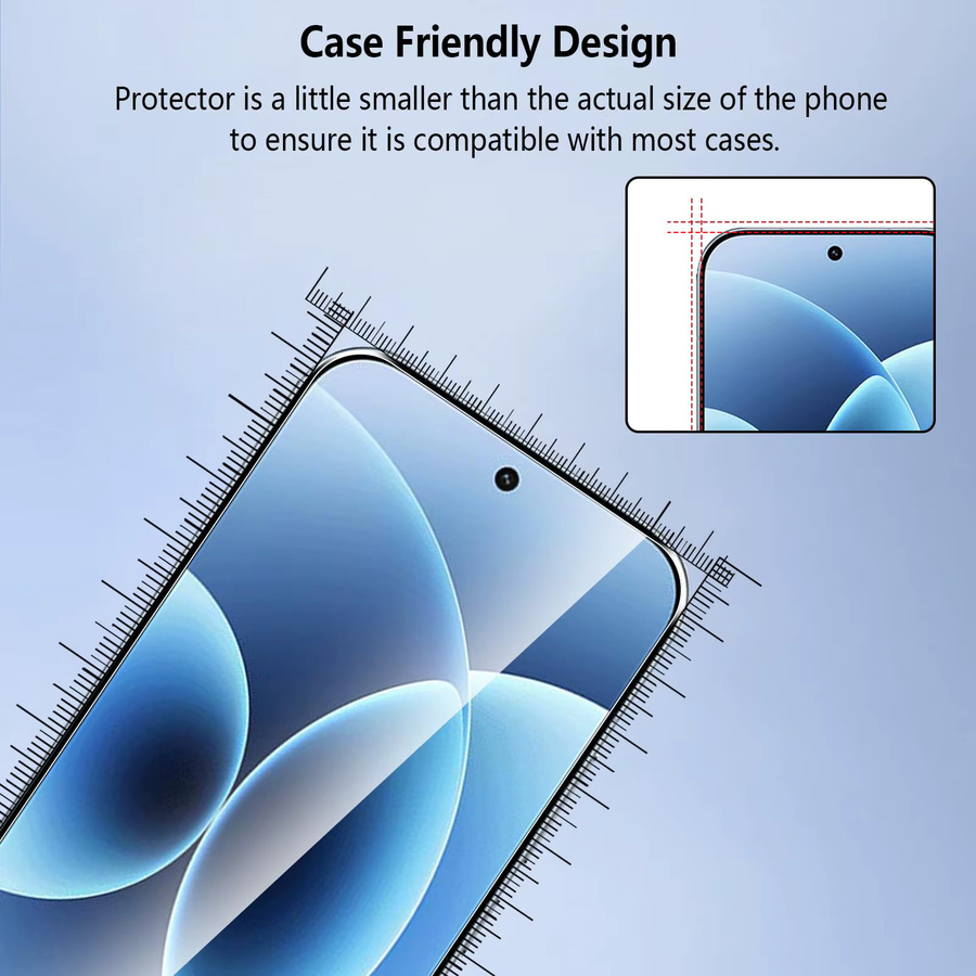 Displayschutzfolie aus gehärtetem Glas für Xiaomi 17, 6,3 Zoll, transparent, HD, 9H kratzfest und case-freundlich - Bild 2