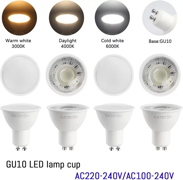 8er Set LED Strahler GU10 5W mit hoher Leuchtkraft, flimmerfrei, ersetzbare Leuchtmittel, Farbe Weiß - Bild 1