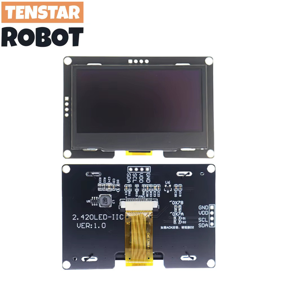 TENSTAR ROBOT OLED Display 2,42 Zoll mit 128 x 64 Pixeln, SSD1309, I2C/SPI Schnittstelle, Weiß - Bild 4