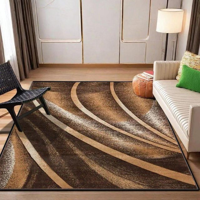 Moderner Bereichsteppich CSQ Five in Braun, abstraktes Design, rutschfest und maschinenwaschbar, B/T: 120 x 160 cm - Bild 1