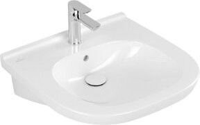 Villeroy & Boch Waschtisch VICARE aus Keramik in Weiß mit Überlauf und Hahnloch, B: 56 cm, T: 55 cm
