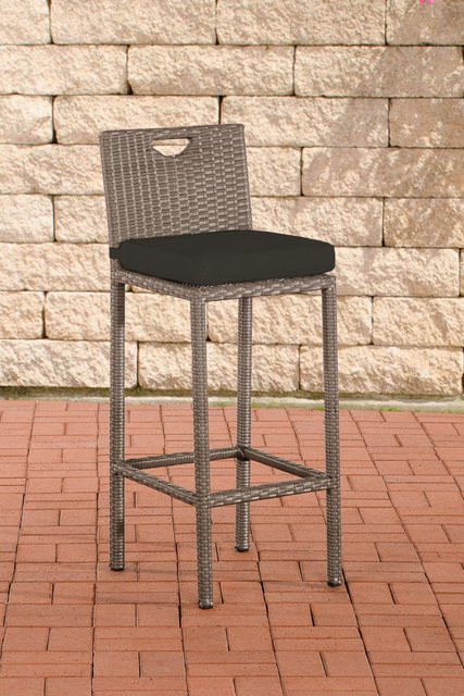 TPFGarden Barhocker Marlies Anthrazit in Grau aus Rattan und Kunststoff - Bild 1