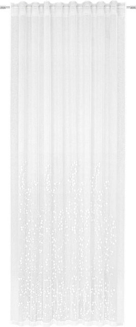 Mömax Fertigvorhang Livie in Weiß, halbtransparent mit floralem Muster aus Polyester, Höhe: 245 cm, Breite: 135 cm - Bild 1