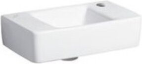 Geberit Renova Compact Handwaschbecken aus Keramik in Weiß, B/T: 40 x 25 cm, ohne Überlauf und mit rechtem Hahnloch