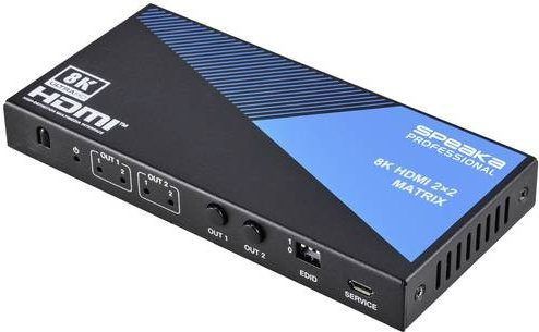 SpeaKa Professional SP-11571776 2x2 HDMI-Matrix-Switch 8K Ultra HD Schwarz - Bild 1