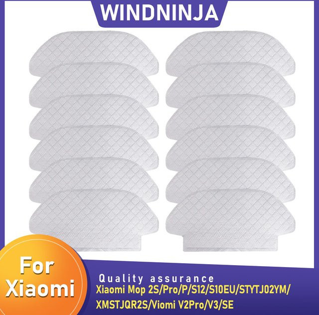 WINDNINJA Einweg-Mopptuch-Zubehör für Xiaomi Mop 2S Pro P S12 S10EU STYTJ02YM XMSTJQR2S Viomi V2Pro V3 SE in Weiß - Bild 1
