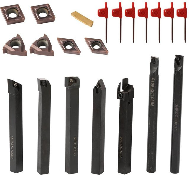 Kkmoon 21-teiliges VHM-Einsatzhalter Set mit Schraubenschlüssel für Drehmaschinen in Mehrfarbig - Bild 1