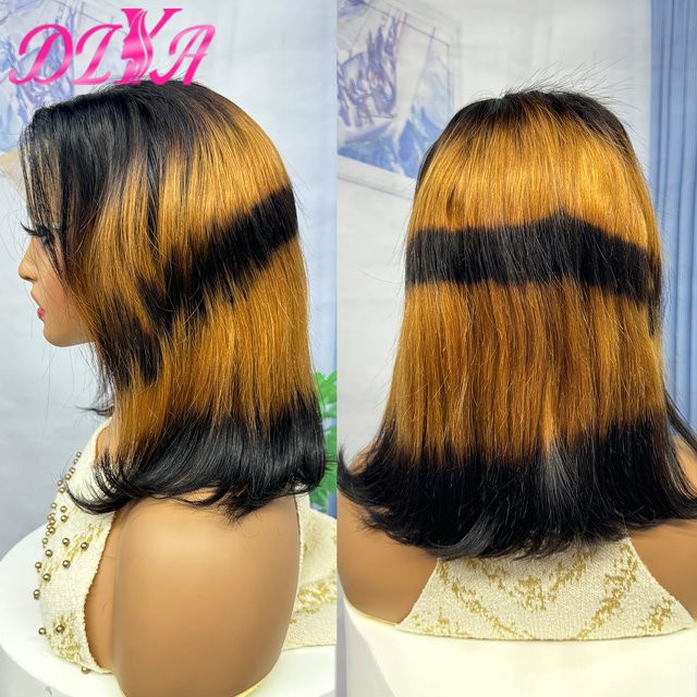 Magic Wave Bob-Echthaar-Perücke, Ombre, kurze Bob-Perücke, 25,4–40,6 cm, Damen - Bild 1