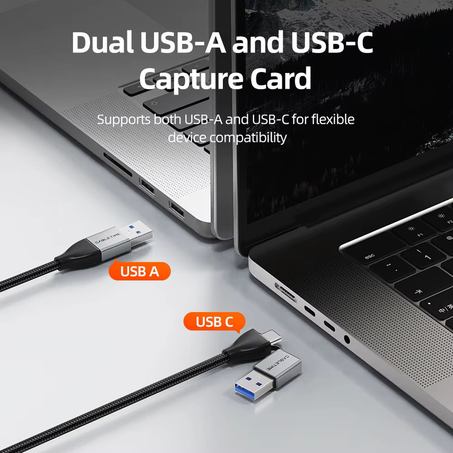CABLETIME USB 3.0 Video Capture Card mit HDMI-Ausgang für 4K UHD und 1080P Streaming, kompatibel mit PlayStation und Nintendo Switch - Bild 2