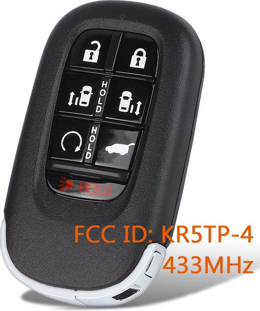 KEYECU KR5TP-4 Smart Fernbedienung Auto Schlüsselanhänger für Honda Odyssey 2025 2026, Farbe: Schwarz, 433 MHz, 4A Chip, 7 Tasten - Bild 1