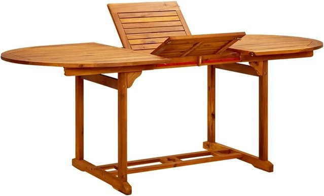vidaXL Gartentisch aus Akazienholz in Braun mit klappbarer Platte, B/T/H: 200 x 100 x 75 cm - Bild 1