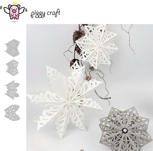Piggy Craft Metall-Stanzformen 3D faltbare Blumen-Serie für Scrapbook und Bastelarbeiten in Weiß - Bild 1