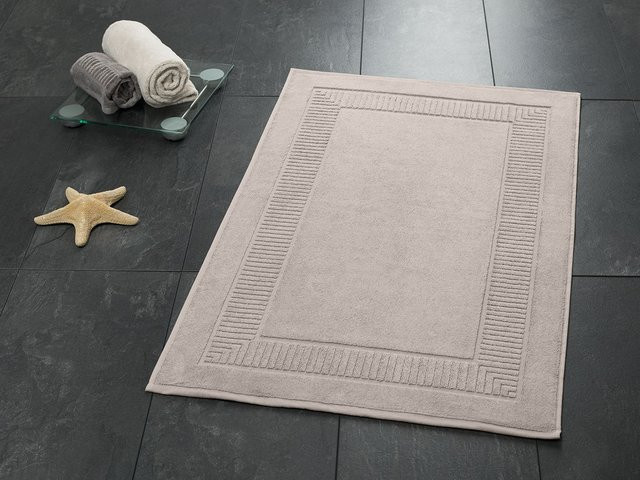 GÖZZE Bio Badvorleger aus Baumwolle in Taupe, B/B: 50 x 70 cm - Bild 1