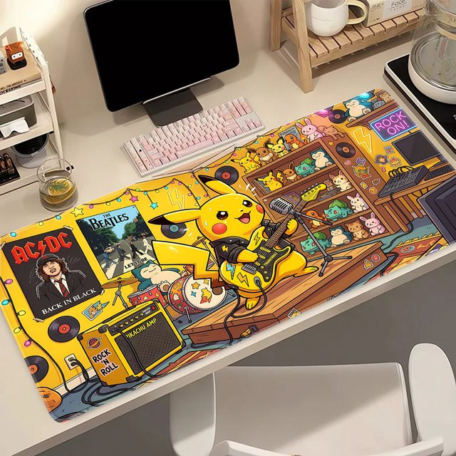 Bandai Pikachu Anime Mauspad aus Gummi in Multicolour, rutschfeste Gaming-Schreibtischunterlage für PC-Gamer - Bild 1