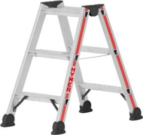 Hymer Stufenstehleiter in Silber, beidseitig begehbar, 2x3 Stufen - Bild 1
