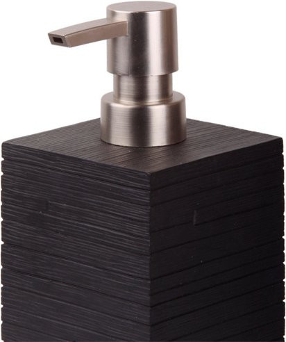Sanilo Seifenspender Calero Schwarz, wiederbefüllbare Pumpe aus Kunststoff, B/T/H: 8,0 x 8,0 x 16,0 cm - Bild 1
