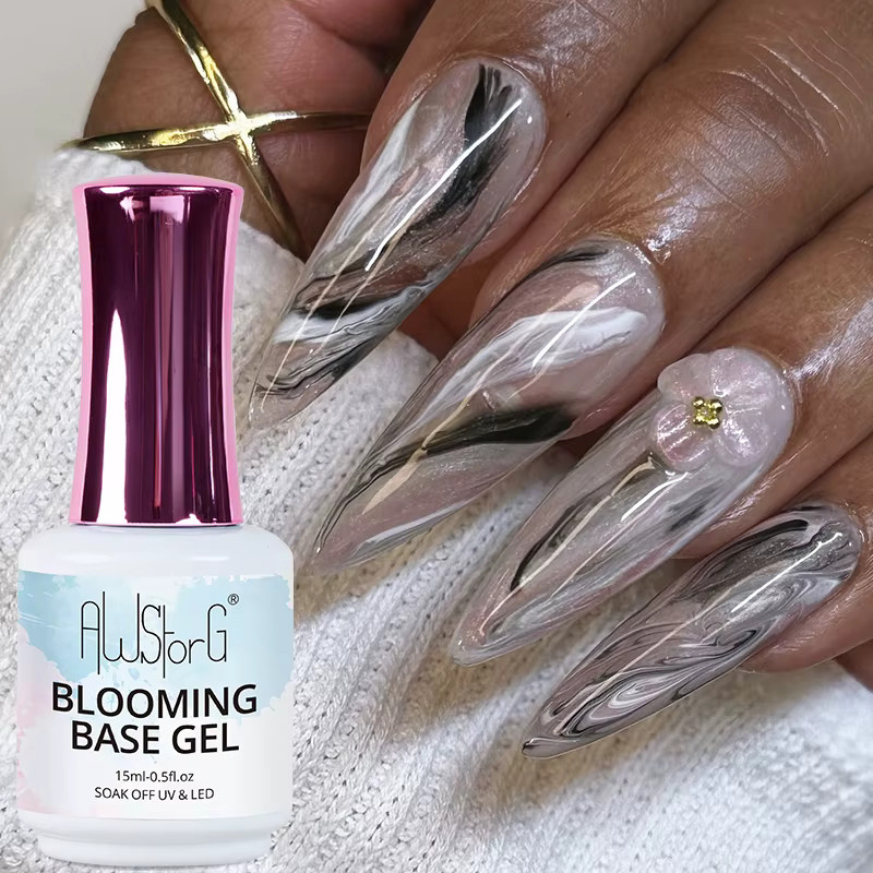 AWSTORG Nagelblühgel, Funktionsgel mit Blütenverbreitungseffekt, 15 ml, glänzend - Bild 3