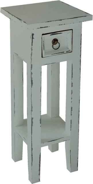 DELUKE Beistelltisch SILKE in Mahagoni und Grau, Couchtisch aus Massivholz, B/T/H: 67 x 25 x 25 cm - Bild 1
