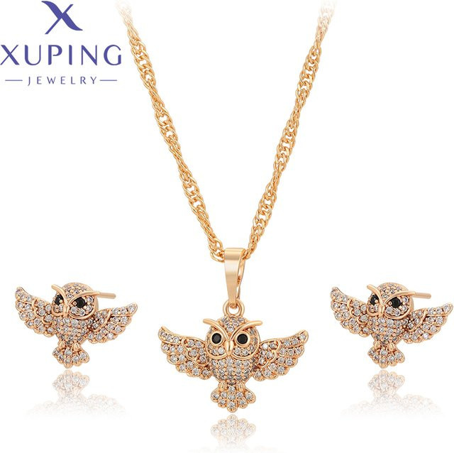 Xuping Schmuckset, Ohrring-Anhänger, Tierförmig, Goldfarben, Damen, Zirkonia - Bild 1