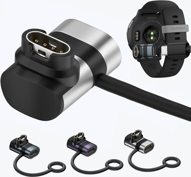 ANMONE USB-C Ladekabeladapter für Garmin Fenix 7 7S 7X 6 6S 6X 5 5S 5X Venu 2 2S Smartwatch in Blau - Bild 1