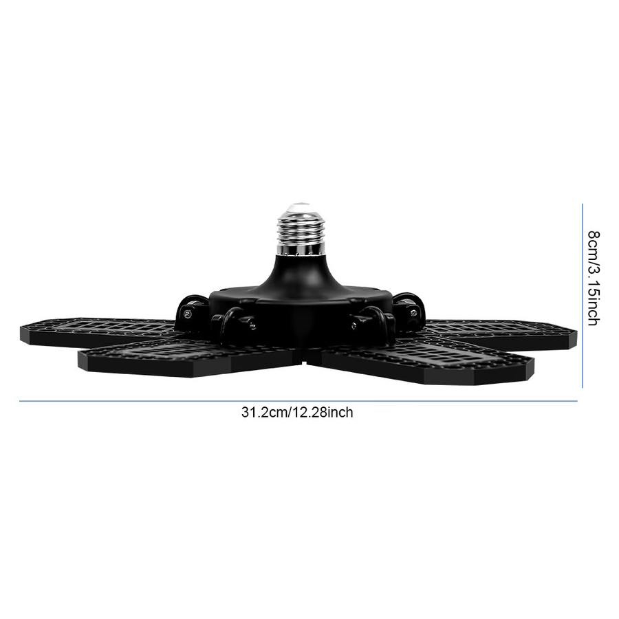 CanLing LED-Birne E27 mit 250W, verformbare Deckenleuchte in Schwarz für Garage und Keller, CCT-Funktion für warmweißes und kaltweißes Licht - Bild 6