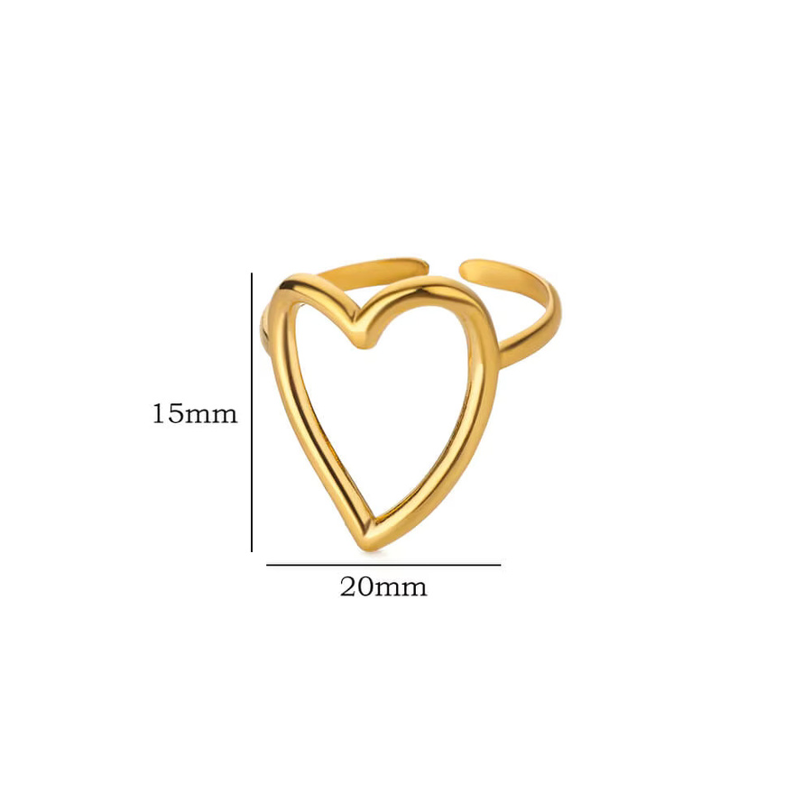HPTOTMG Ring Edelstahl, goldfarben, Herzform, Damen - Bild 2