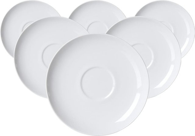 Ritzenhoff & Breker Kaffeeuntertassen Suomi Set 6er Weiß Durchmesser: 15 cm - Bild 1